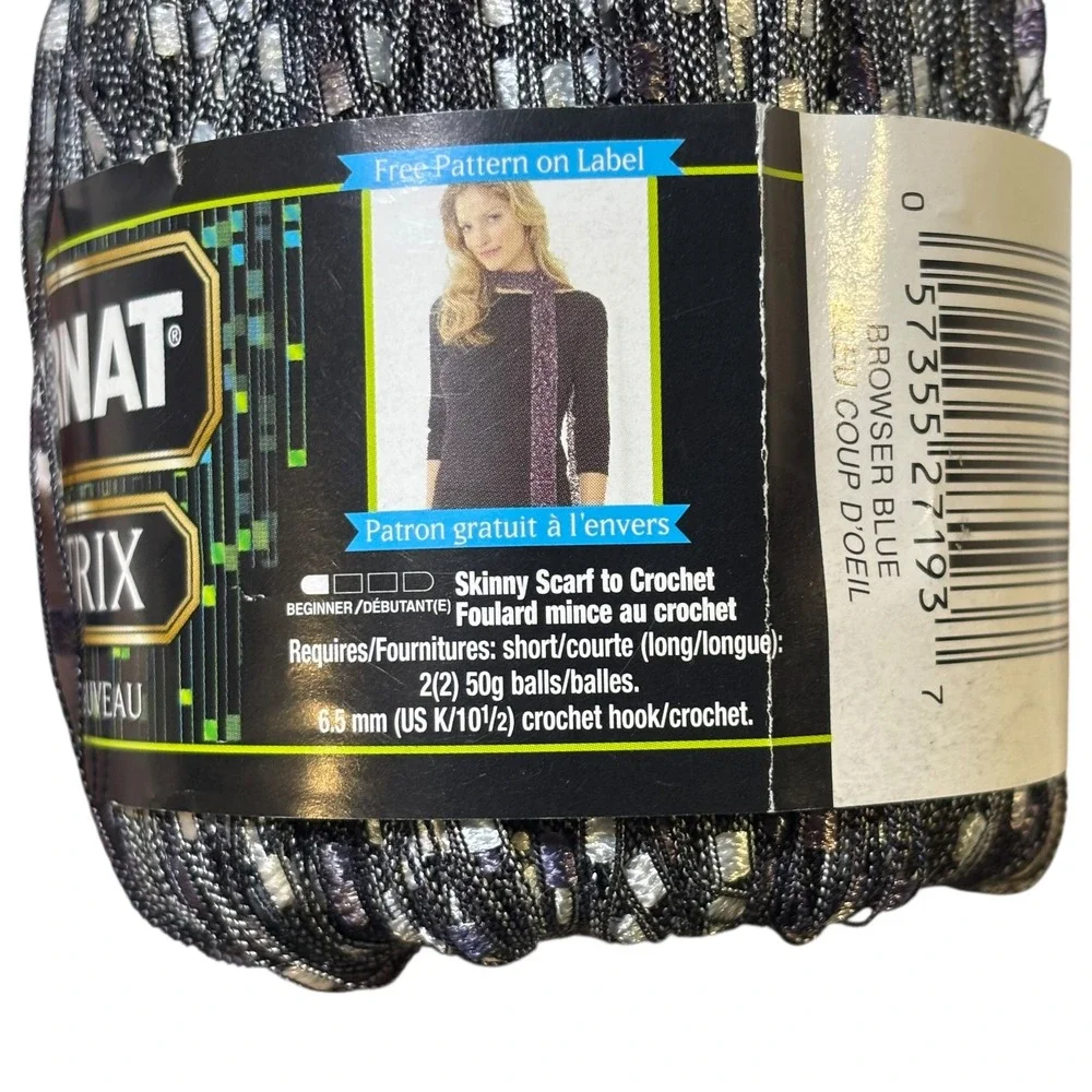 2 Skeins Bernat‎ Matrix Yarn Browser Blue 2110 50g 140 Yards Knitting Crochet